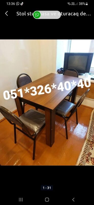 Sifarişlə masa və oturacaq dəstləri: Kravat çarpayi istediyiniz olcude istediyiniz rengde parcadan ve — 21