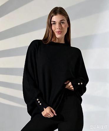 ps majce: Oversized dzemper CRNA – nova kolekcija Novi oversized dzemper u crnoj — 1