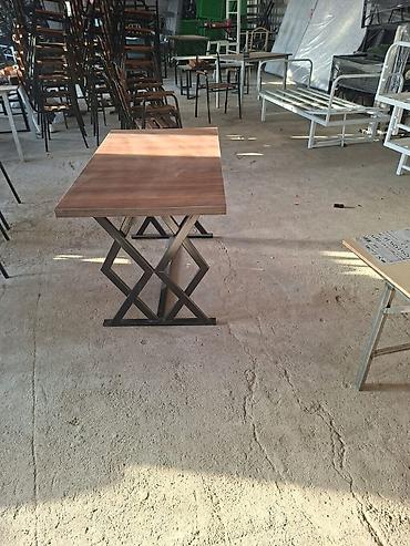 konfrans masa: Masa – loft tərzi, metal karkaslı - Üst hissə: taxta teksturalı — 2