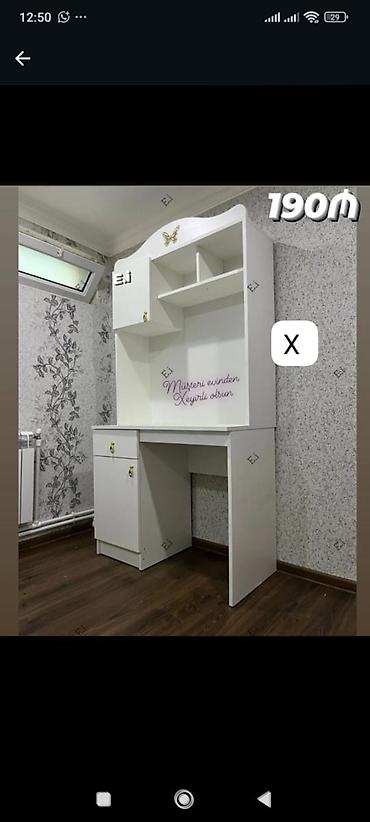 masa ofis: Yazı masası – üst dolablı modellər Variant 1 (200 ₼): - Rəng: ağ – — 2