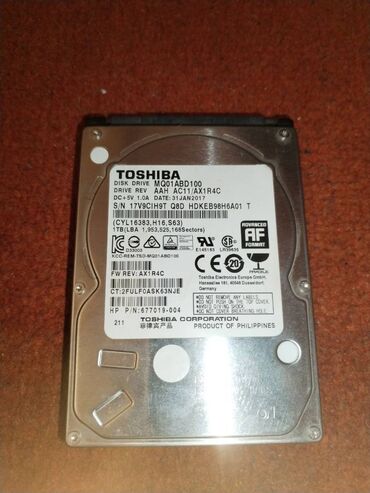 Hard diskovi, eksterni diskovi: Hard Disk 1TB TOSHIBA 2.5'' health/performance 100% Karakteristike — 1