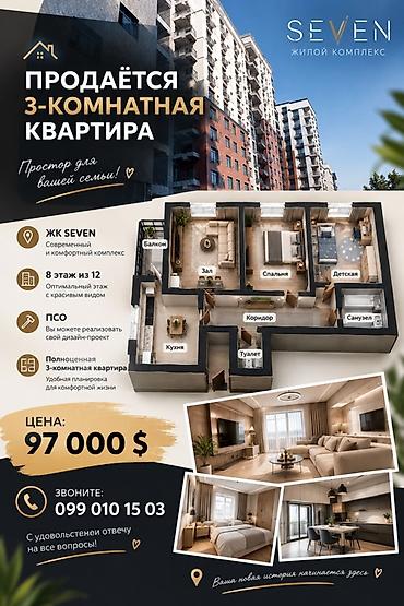 7 1: 3 комнаты, 73 м², Технопарк Элитка, 8 этаж, ПСО (под самоотделку) — 1