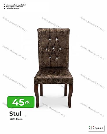 stol sekilleri: Stul – 40×45 sm - Yüksək arxalı, yumşaq oturacaqlı modellə rahat — 1