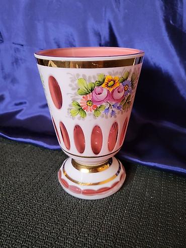 Bohemija kristalna vaza 1950,60ta.god.rucni rad. Bohemija pehar — 9