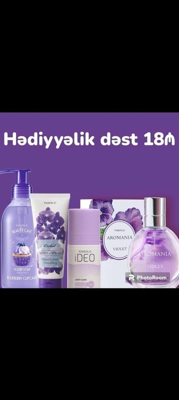 Уход за телом: 200 ml Maye Sabun 75 ml Əl Kremi 50 ml Dezedorant 30 ml Bənövşə