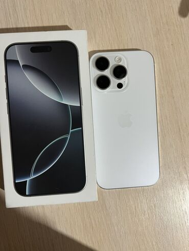 муляж для айфона: IPhone 16 Pro, Колдонулган, 256 ГБ, Ак, Куту, 100 %