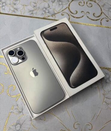 айфон жалалабад: IPhone 15 Pro Max, Колдонулган, 512 ГБ, Natural Titanium, Заряддоочу түзүлүш, Коргоочу айнек, Каптама, 96 %