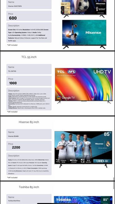 tv satisi: Yeni Televizor TCL OLED 55" 4K (3840x2160), Pulsuz çatdırılma