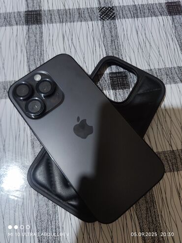 Apple iPhone: IPhone 14 Pro, Колдонулган, 256 ГБ, Jet Black, Заряддоочу түзүлүш, Коргоочу айнек, Каптама, 87 %