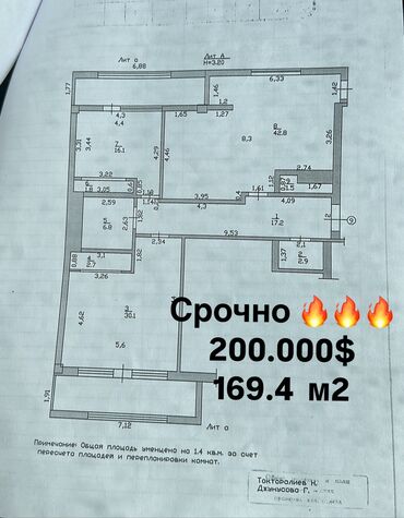 как купить квартиру в ипотеку в бишкеке: 3 бөлмө, 169 кв. м, Элитка, 5 кабат, Евроремонт