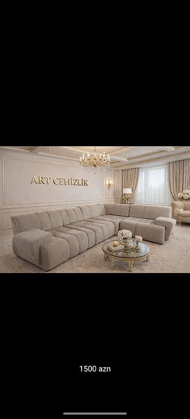 Sifarişlə divan dəstləri: Luks dizaynlı künc divan dəsti - Klassik və modern interyerlərə — 10