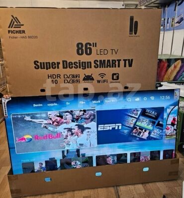 смарт приставка для телевизора: Ficher markalı, 86 düym diaqonallı LED Smart TV. Bu televizor HDR 10