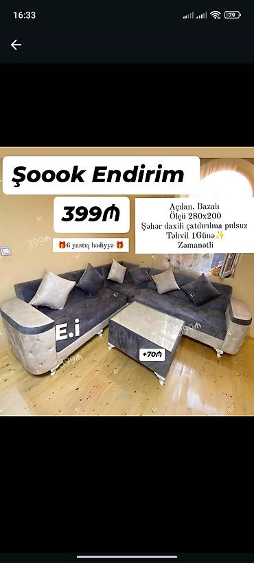 yeni divan: Yeni, Künc divan, Qonaq otağı üçün, Açılan — 1