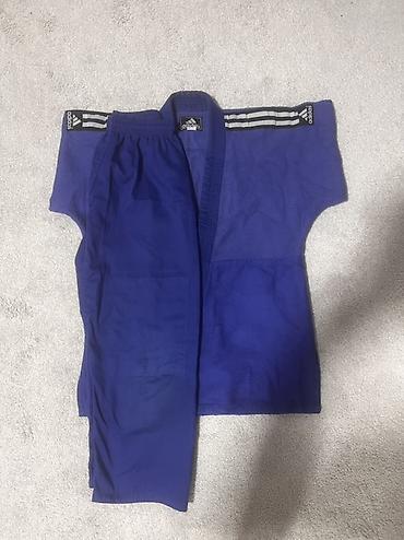 текен: Кимоно для дзюдо Adidas, синее - 150-160см - Комплект: куртка и — 2