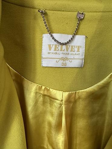 van cleef: Женское пальто VELVET, размер 38 - Цвет: яркий лимонно‑жёлтый - — 3