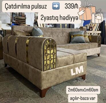 Masa və oturacaq dəstləri: Künc divan, Yeni, Açılan, Bazalı