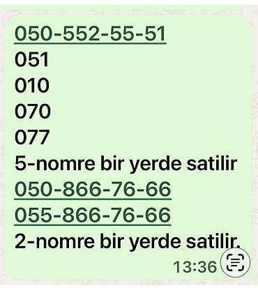 060 baslayan nomreler: Xüsusi mobil nömrələr paketi - 5 ədəd nömrə bir yerdə: • — 1