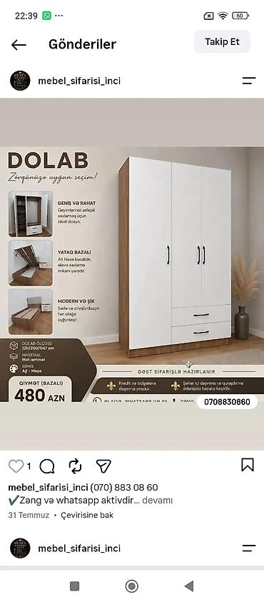 dolab kombi: DOLAB – zövqünüzə uyğun seçim - Geniş və rahat: Geyimlərinizi — 1