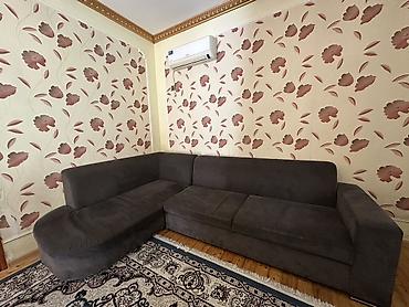 mingecevir divan: Qonaq otağı üçün L formalı yumşaq künc divan - Rəng: tünd boz — 4