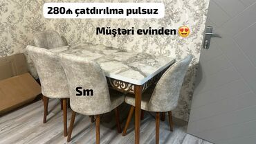 Masa və oturacaq dəstləri: * ✨✨ ENDİRİM 😍* Kuxna üçün stol stul dəsti 4 stul 1 açılan masa✨ Masa