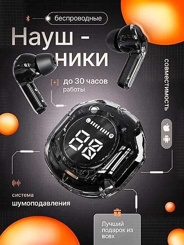 очки с блютузом: Беспроводные наушники с прозрачным кейсом и LED‑дисплеем заряда — 1