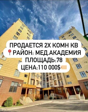 мед академия квартиры: 2 комнаты, 78 м², Элитка, 8 этаж, Евроремонт