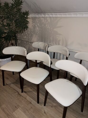 современные столы и стулья для кухни: Ашкана үчүн отургуч, Жаңы, Жыгач, түсү - Ак