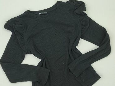 czarne obcisła bluzki z długim rękawem: Zara, Women's blouse, size S (EU 36)