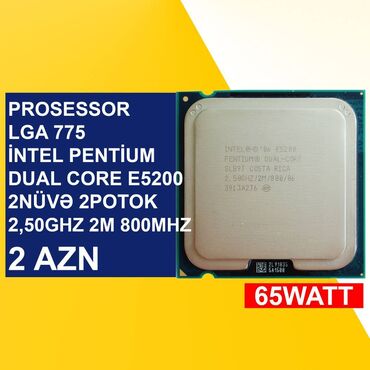 proçessor: Процессор Intel Pentium İntel Dual Core E5200/5300/5400/5500/5700, Б/у