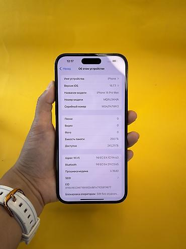 Уюлдук телефондор жана аксессуарлар: IPhone 14 Pro Max, Колдонулган, 256 ГБ, Black Titanium, Коргоочу айнек, Каптама, Бөлүп төлөө менен, 81 % — 6