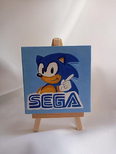 molbert: Mini kətan tablo – SEGA/Sonic The Hedgehog mövzulu - Rəsm: SEGA — 2