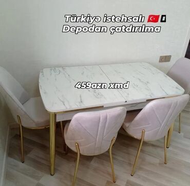 Dolablar: Mətbəx üçün, Açılan, Dördbucaq masa, 4 stul