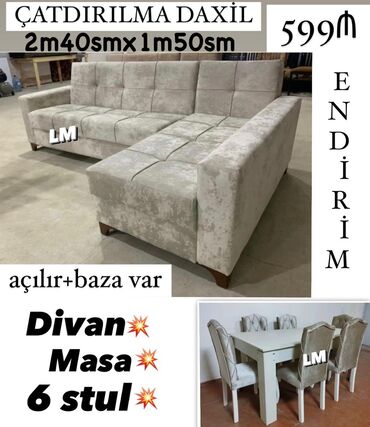 Masalar: Yeni, Masa və oturacaqlar, Divan, Kredit yoxdur