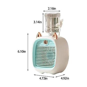 Mini prenosivi ventilatori: Prenosivi mini ventilator sa raspršivačem vode i mačijim ušima je — 7
