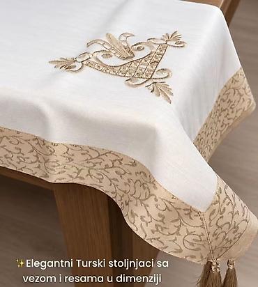 trampoline za decu: ✨️Elegantni Turski stoljnjaci sa vezom i resama u dimenziji 160x220 - — 2