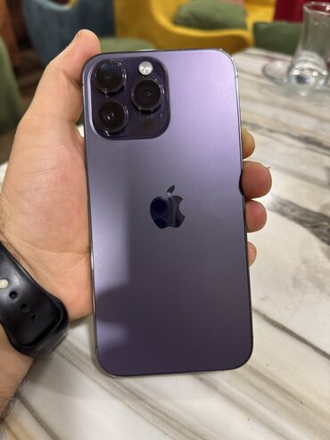 Apple iPhone: IPhone 14 Pro Max, 128 GB, Deep Purple, Zəmanət, Barmaq izi, Face ID