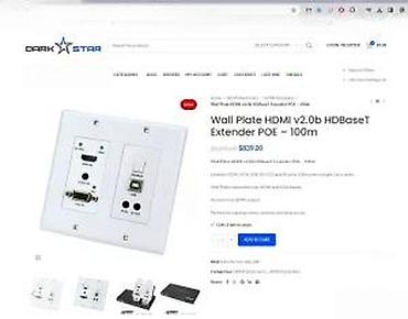 Aksesoari za TV i video: HDBaseT zidna ploča – HDMI v2.0b ekstender sa PoE (do 100 m) Opis — 16