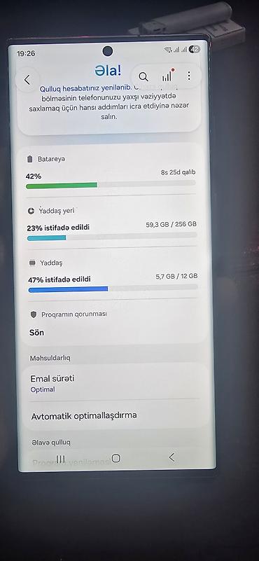 note 21 ultra: Samsung Galaxy S22 Ultra, 256 GB, rəng - Bənövşəyi, Barmaq izi — 8