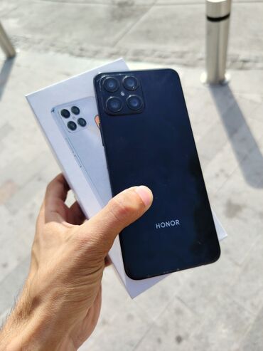 gence telefon magazalari: Honor X8, 128 ГБ, цвет - Черный, Отпечаток пальца, Face ID