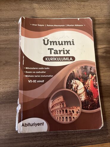 ümumi tarix 7 dərslik: Abituriyent üçün Anar İsayevin Ümumi Tarix kitabı,İşlənib,orta