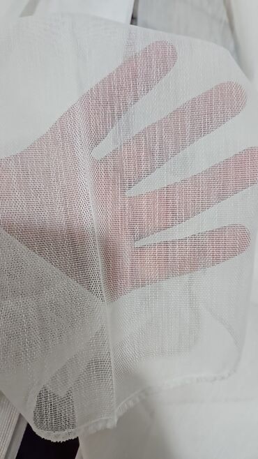 Pərdə və tüllər: Zərif mavi rəngli, damarlı dizaynlı pərdə. Yüksək keyfiyyətli — 13