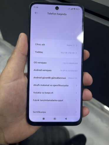 redmi 9 platasi: Xiaomi Redmi 12, 256 GB, rəng - Qara, 
 Kredit, Zəmanət, Barmaq izi