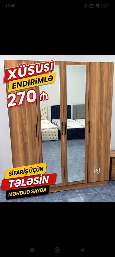 dəsti: Yataq otağı mebelləri dəsti – ağac naxışlı modern dizayn - — 2