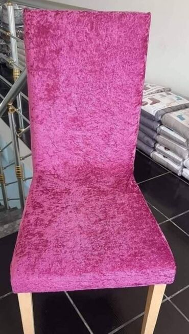Posteljina: Rastegljive navlake za stolice plišane jednobojne CENA SETA 2400 din ( — 8