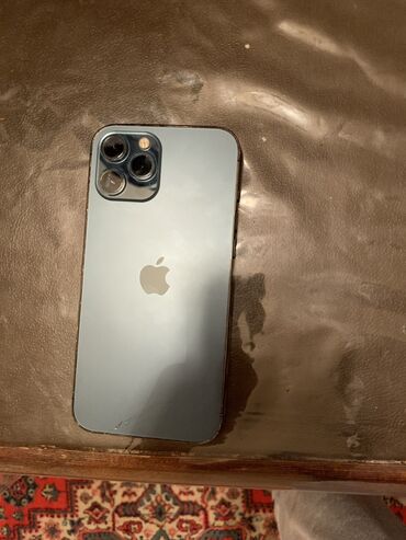 Apple iPhone: IPhone 12 Pro Max, 128 GB, Blue Titanium, Zəmanət, Barmaq izi, Simsiz şarj