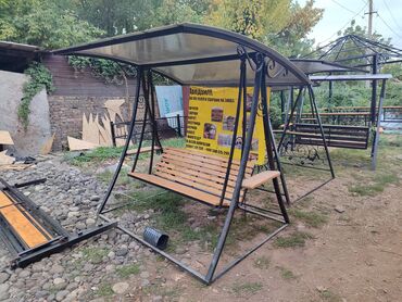 Садовые качели: Садовые качели Металл, Со спинкой, С крышей — 13