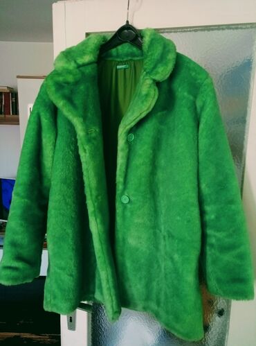 only kozne jakne: L (EU 40), With lining, Faux fur, color - Green