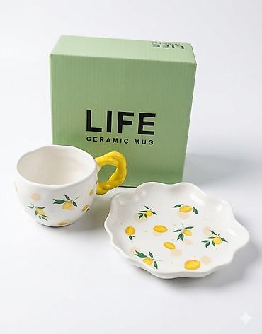 ceramic: Керамический набор для чая/кофе LIFE: чашка с блюдцем в подарочной — 2