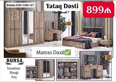 top baza: *Yataq Dəsti ✨(Dolab 6 Qapılı)* *Qiymət : 899AZN* ✔️İstehsal Rusiya — 1