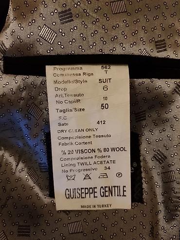 Kişi geyimləri: KOSTYUM Ölçü: 50/6 Yeni Türkiyə istehsalı. Slim fit model Material — 3